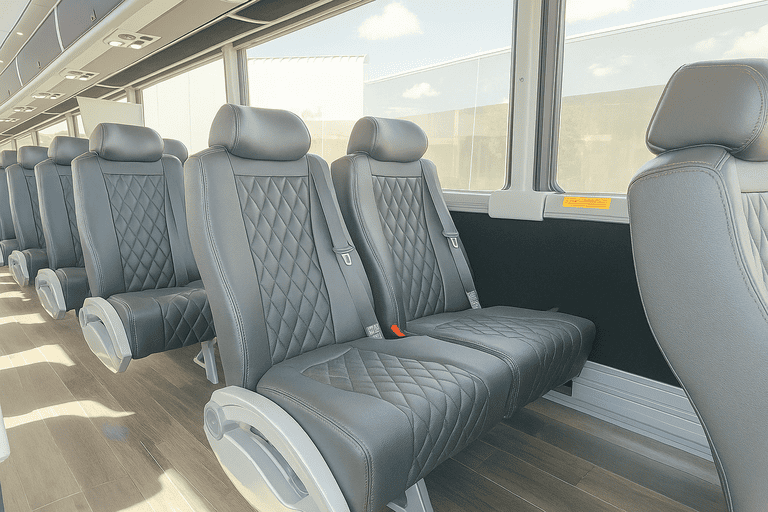 interior of West New York Charter Bus charter bus